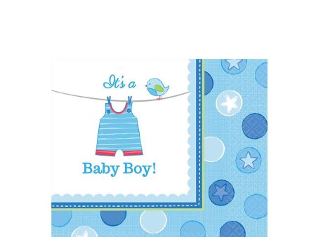 Baby Shower With Love Boy Beverage Tissues 16pcs Discount