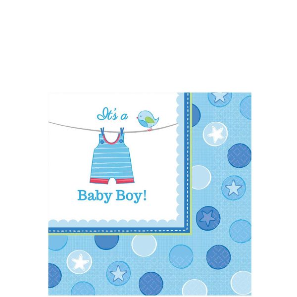 Baby Shower With Love Boy Beverage Tissues 16pcs Discount