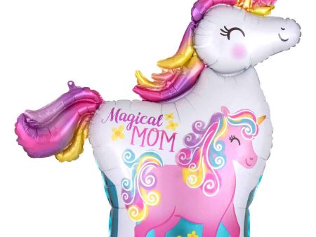 Mama & Baby Unicorn Supershape Foil Balloon 81cm Supply