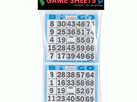 Bingo Game Sheets 8 x 4in, 125pcs on Sale