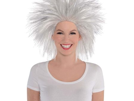 Adult Silver Crazy Wig Discount