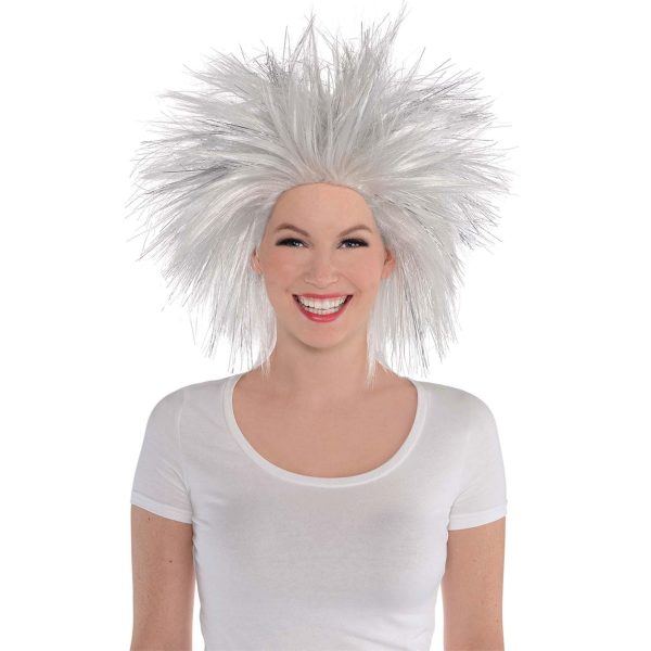 Adult Silver Crazy Wig Discount