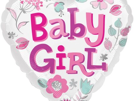 Baby Girl Heart Foil Balloon 18in Discount