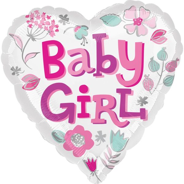 Baby Girl Heart Foil Balloon 18in Discount