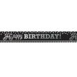 Black & White Happy Birthday Foil Banner 25ft Supply