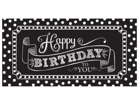 Black & White Happy Birthday Party Sign Fashion