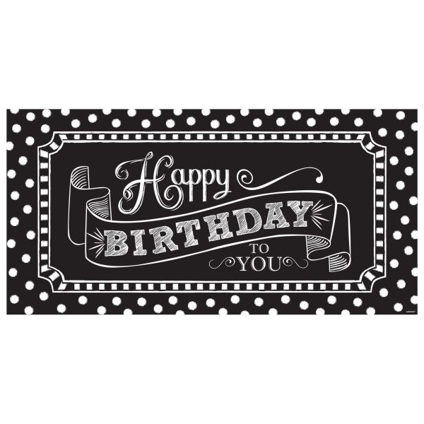 Black & White Happy Birthday Party Sign Fashion