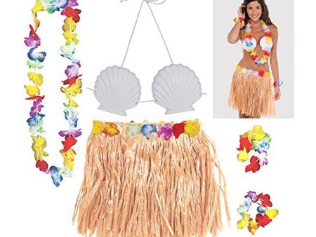 Adult Hula Skirt Kit Shell Online now