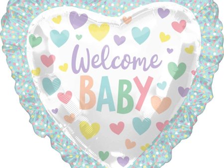 Baby Ruffle Heart SuperShape Balloon 71cm Online now