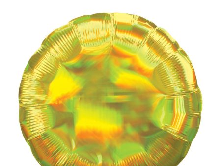 Yellow Iridescent Circle Foil Balloon 45cm For Sale