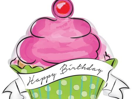 Birthday Sweets Cupcake SuperShape Balloon 29x27in Supply