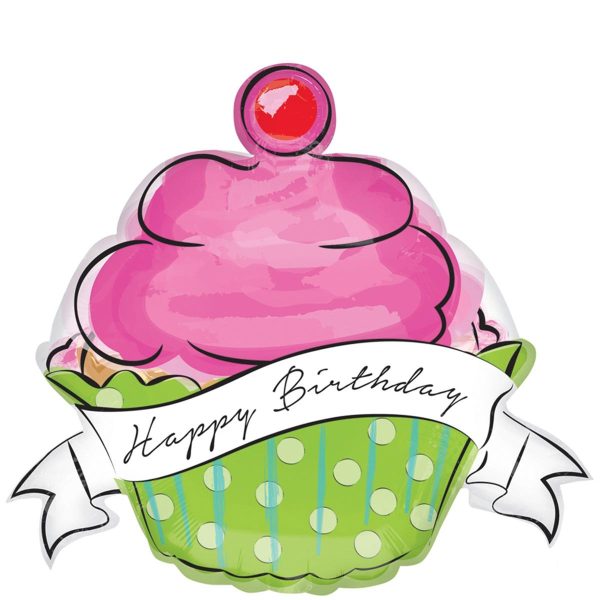 Birthday Sweets Cupcake SuperShape Balloon 29x27in Supply