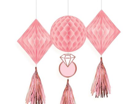 Blush Wedding Honeycomb Decoration 3pcs Online Hot Sale