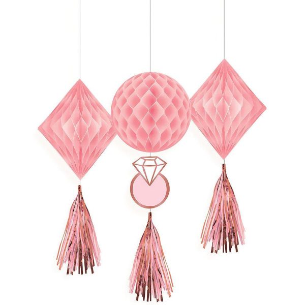 Blush Wedding Honeycomb Decoration 3pcs Online Hot Sale