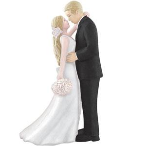 Bride & Groom With Bouquet Cake Topper on Sale