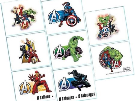 Avengers Powers Unite Tattoo Favors 8pcs Discount