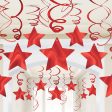 Apple Red Shooting Stars Swirl Decorations 30pcs Online