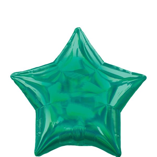 Green Iridescent Star Foil Balloon 45cm on Sale