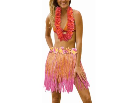 18 x 31in Pink & Orange Hula Skirt 18 x 31in For Discount