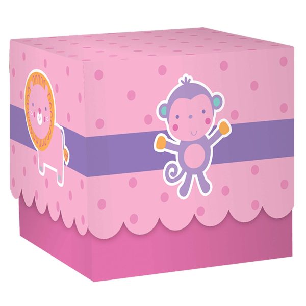 Baby Shower Pink Printed Paper Boxes 24pcs Online now