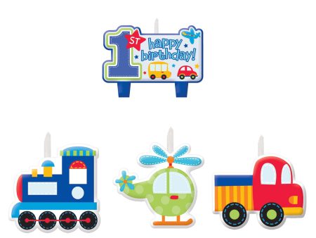 All Aboard Birthday Candle Set 4pcs For Cheap