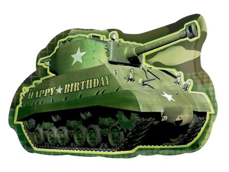 Army Tank Birthday Foil Balloon 26 x 19in Online now