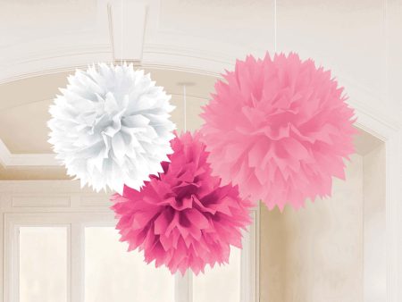 Baby Shower Girl Fluffy Decorations 3pcs Sale