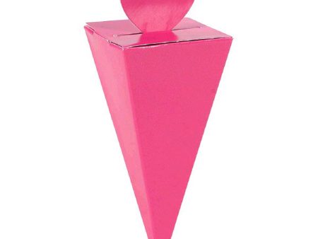 Bright Pink Cone Favor Boxes 50pcs on Sale