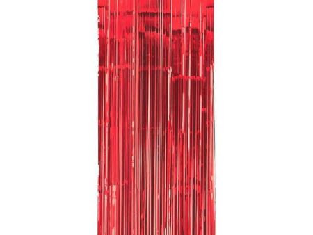 Apple Red Metallic Curtain 8ft on Sale