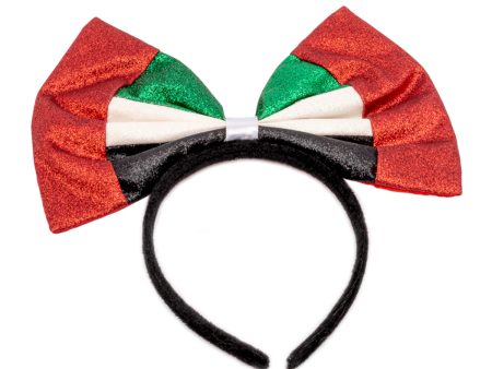 UAE Jumbo Bow Headband- Glitter 8in x9in For Cheap