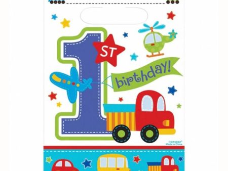 All Aboard 1st Birthday Boy Loot Bags 8pcs Supply