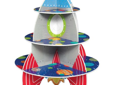 Blast Off Birthday Rocket Shaped Treat Stand Cheap