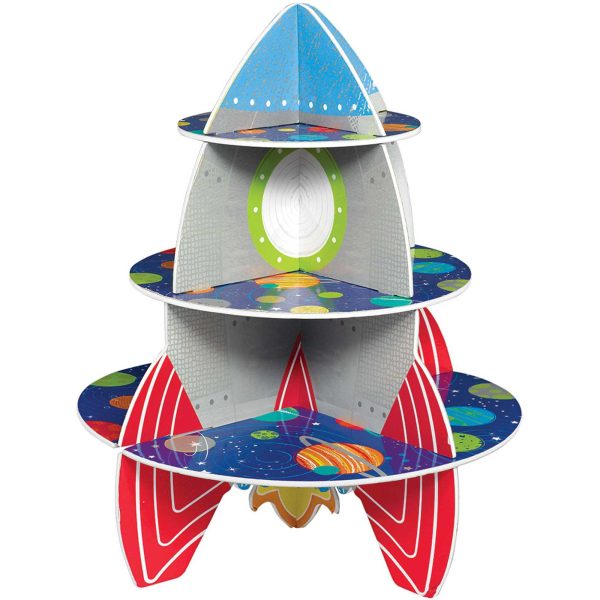 Blast Off Birthday Rocket Shaped Treat Stand Cheap