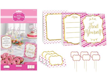 Pink Paper Mini Buffet Cocktail Decorating Kit For Sale