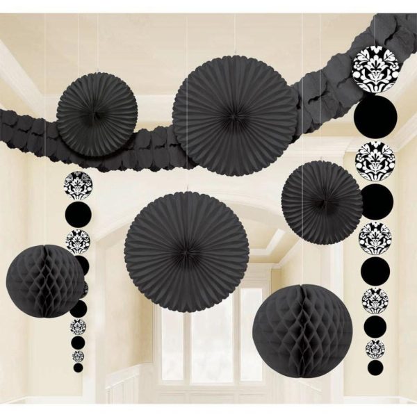 Black Damask Decorating Kit 9pcs For Cheap