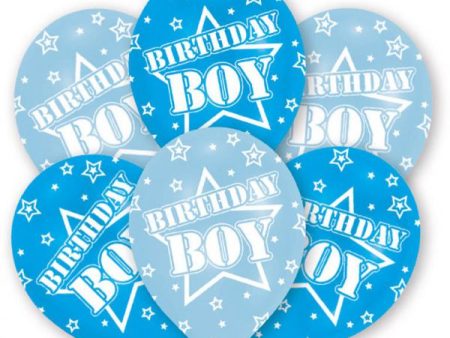 Birthday Boy All Around Printed Latex Balloons 11in, 6pcs Online