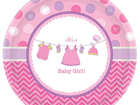 Baby Shower With Love Girl Plates 10.50in, 8pcs Online