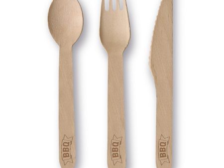 BBQ Party Wooden Cutlery 24pcs Hot on Sale