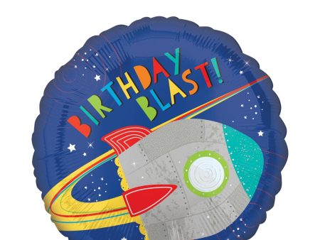 Blast off Birthday Foil Balloon 45cm Online Sale