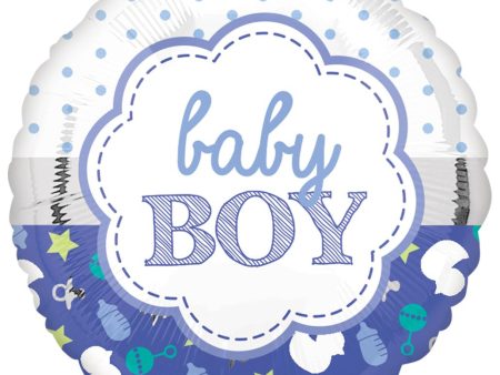 Baby Boy Scallop Foil Balloon 18in Online Sale