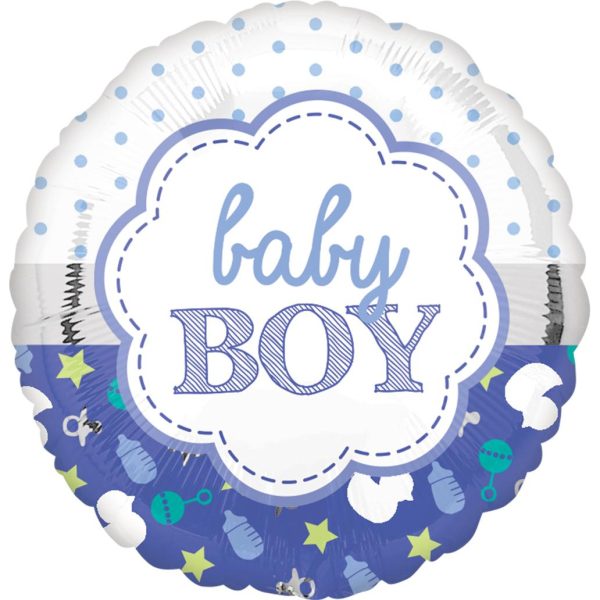 Baby Boy Scallop Foil Balloon 18in Online Sale