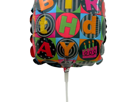 Birthday Squares Mini Shape Balloon Online now