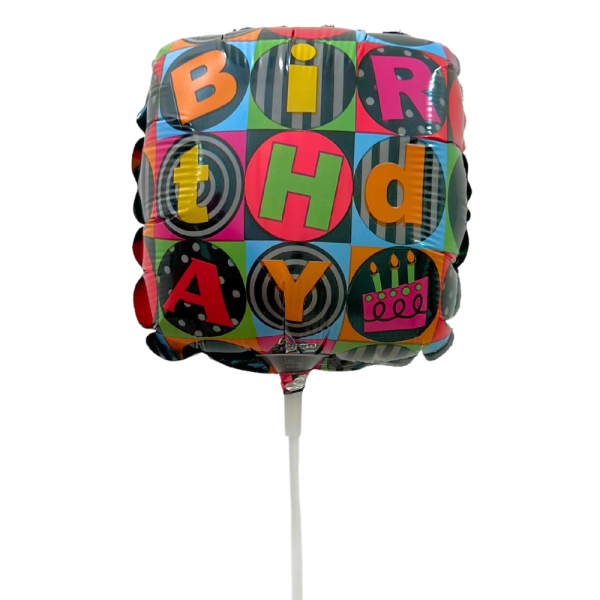 Birthday Squares Mini Shape Balloon Online now