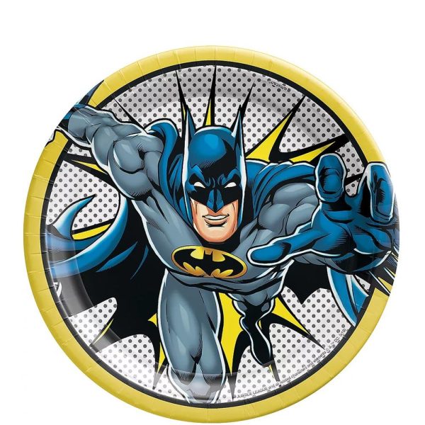 Justice League Batman Round Paper Plates 9in, 8pcs Online Sale