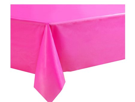 Bright Pink Plastic Table Cover Supply