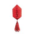 Apple Red Mini Honeycomb With Foil Tassels 3pcs Discount