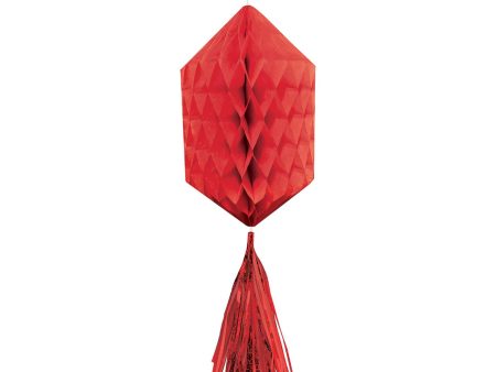 Apple Red Mini Honeycomb With Foil Tassels 3pcs Discount