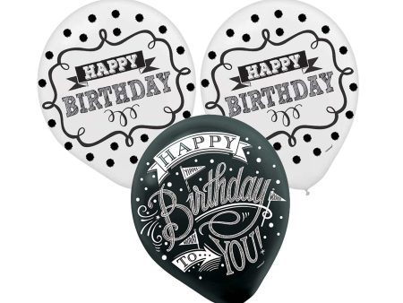 Chalkboard Birthday Latex Balloons 15pcs For Cheap