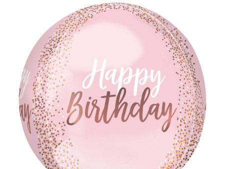 Blush Birthday Orbz Balloon 38x40cm Discount