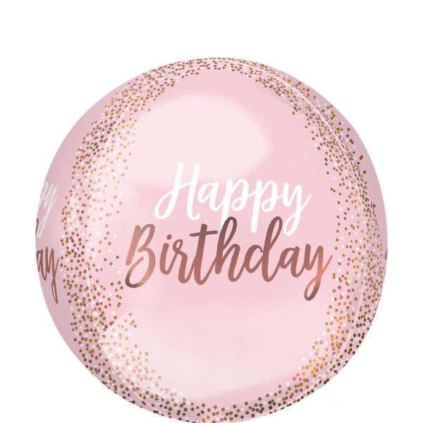 Blush Birthday Orbz Balloon 38x40cm Discount